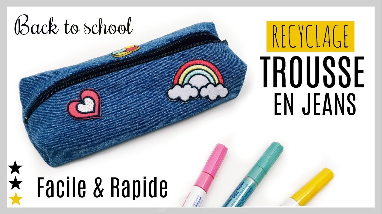 DIY TROUSSE EN JEANS BACK TO SCHOOL FACILE & PAS CHÈRE (FRANÇAIS)