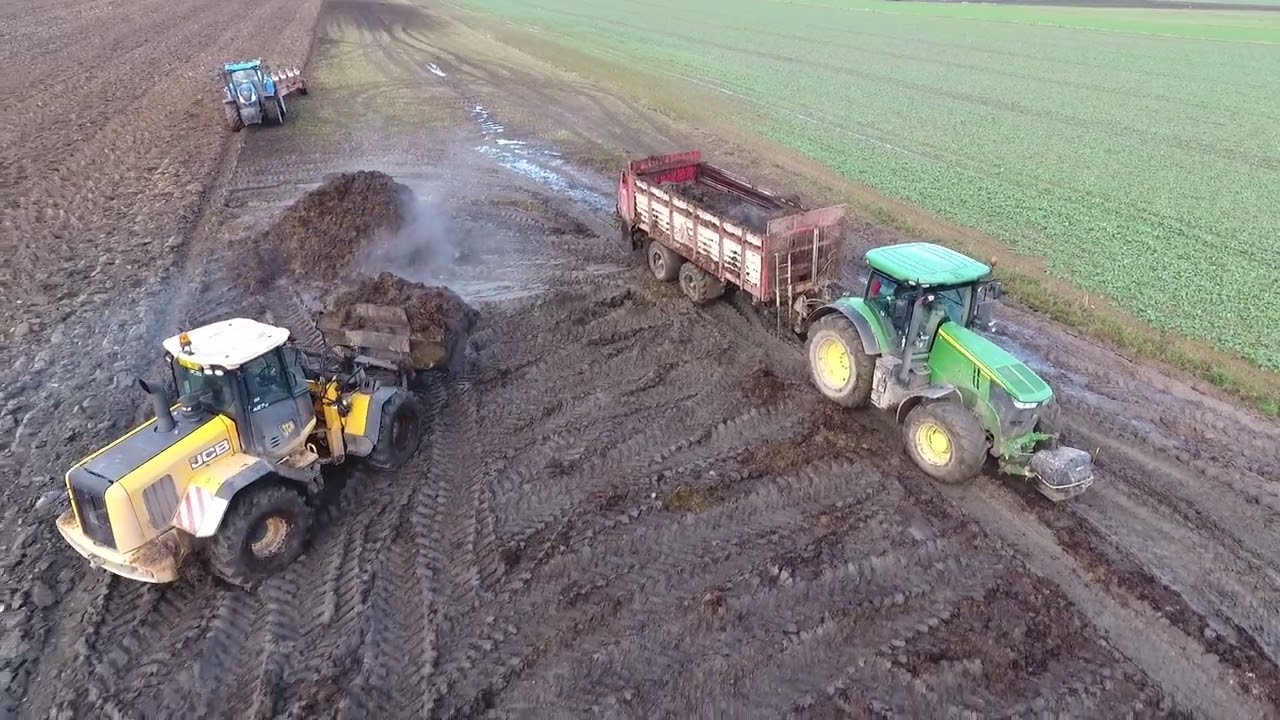 MANURE SPREADING, PLOWING, GRASS - HNOJENÍ, ORBA, TRÁVA -  FENDT  + JOHN DEERE + JCB + NEW HOLLAND
