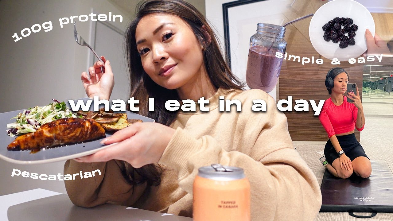 what I eat in a day | healthy habits & easy recipes, high protein, pescatarian diet