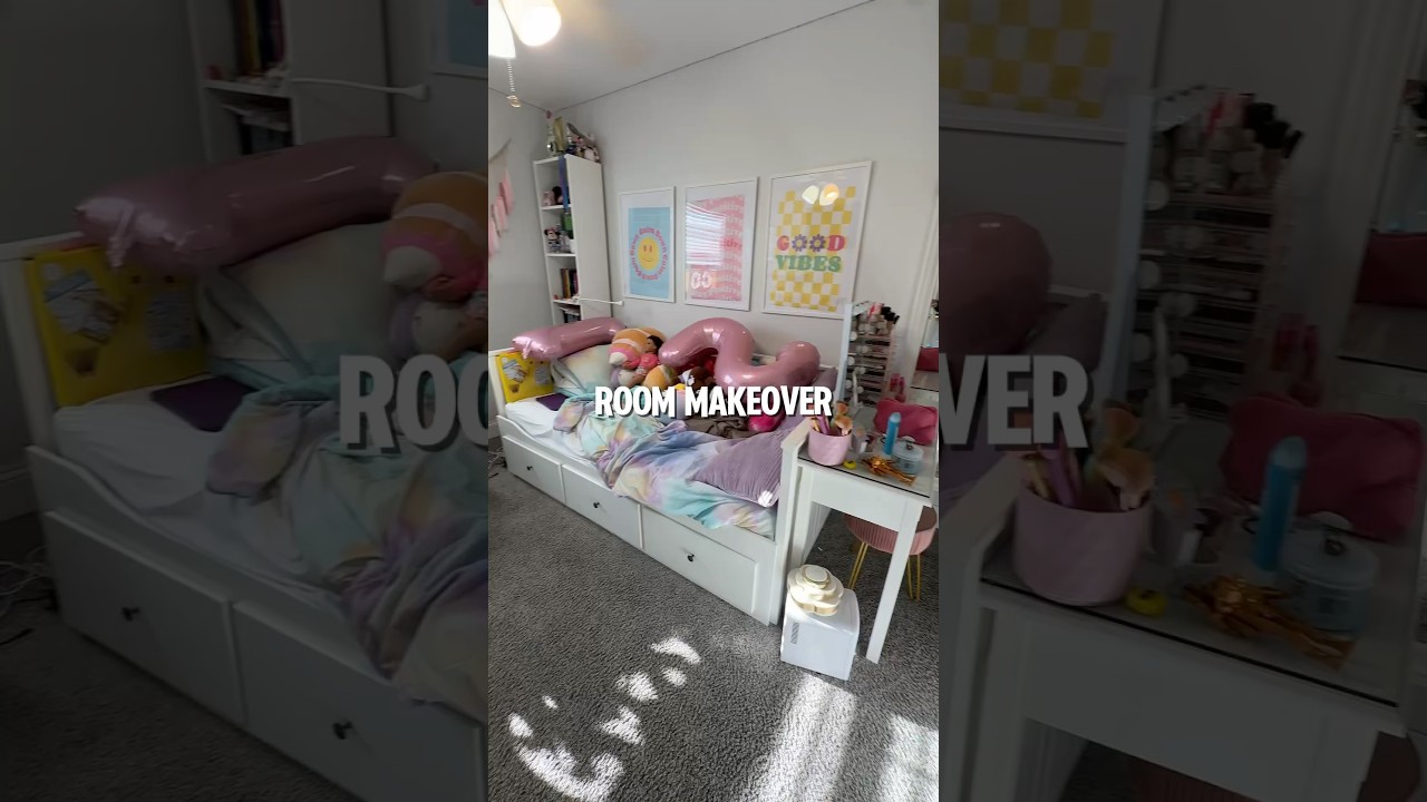 Daughter&rsquo;s Room Makeover 💖 #cleanwithme #cleaning #roommakeover #momlife
