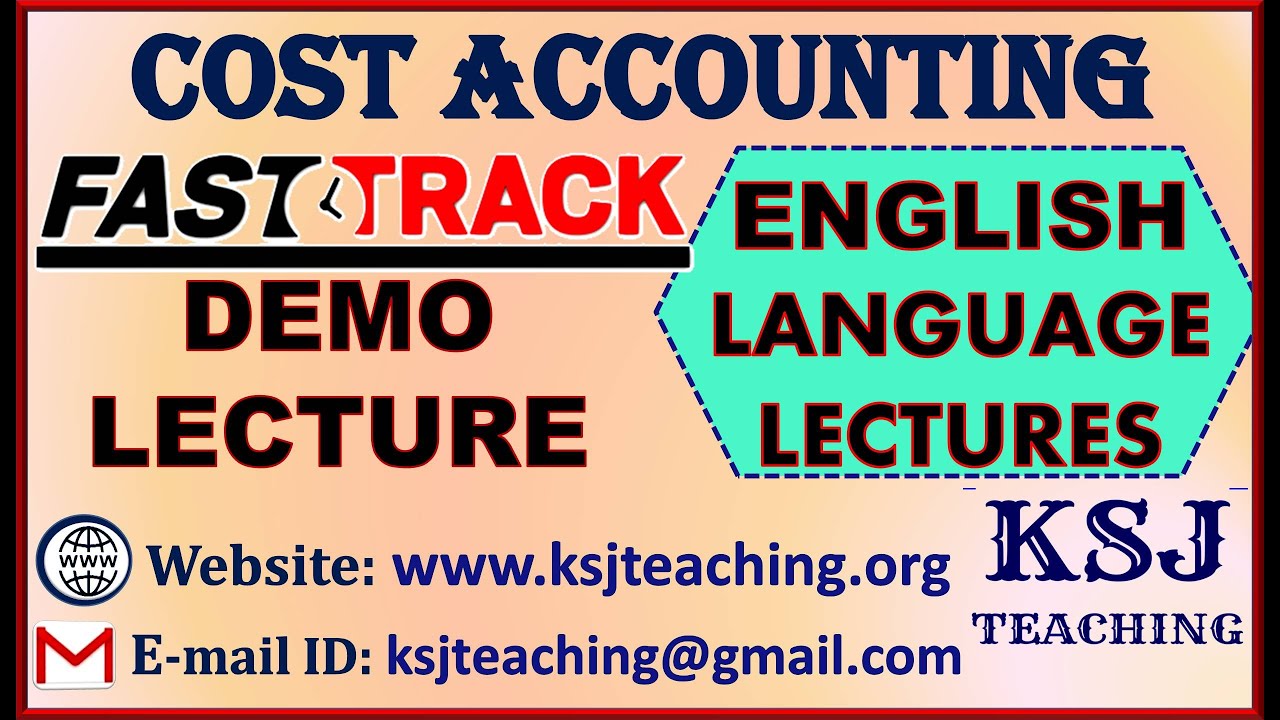 Cost Accounting Fast-Track Demo Lecture English || CA IPCC/Inter, CS, CMA etc. || Material Costing