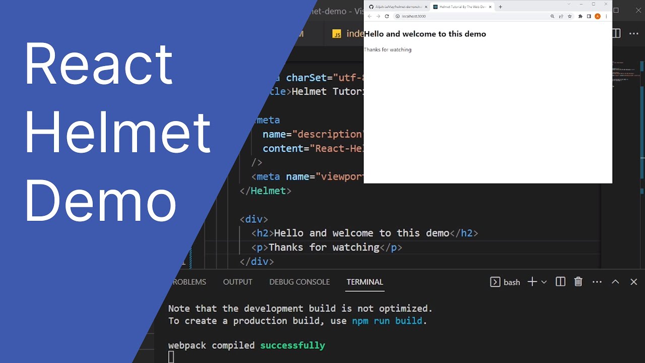 Dynamic Meta in React using React-Helmet  | Beginner React Tutorial