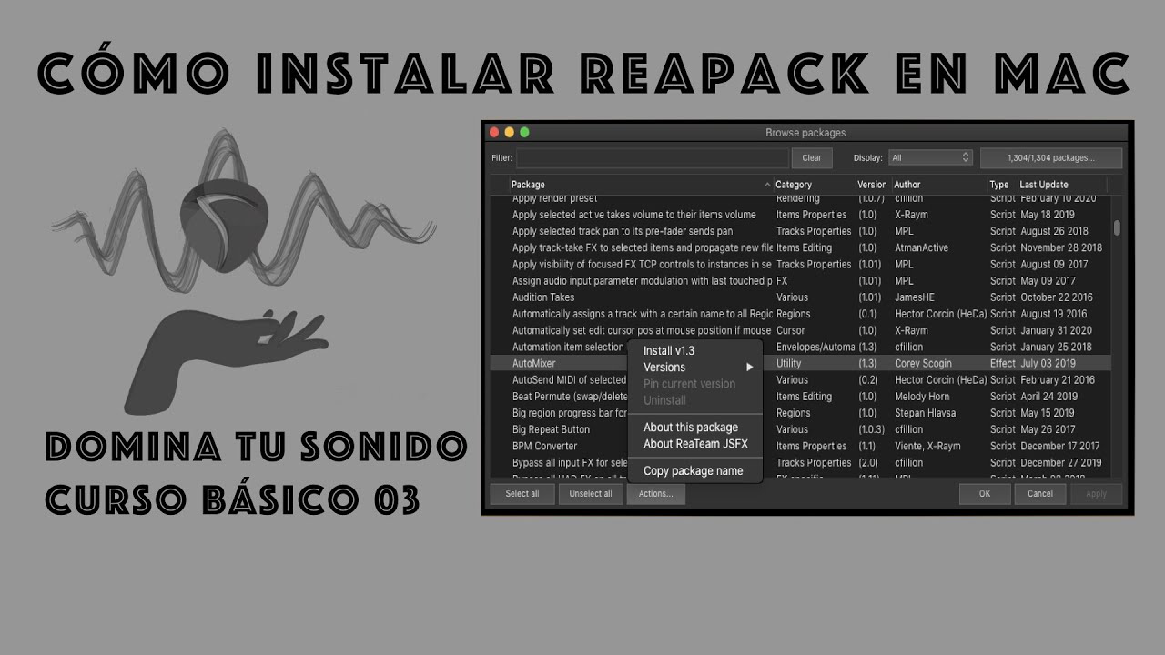 Domina tu sonido - 03 - Cómo instalar Reapack para REAPER (en Mac)