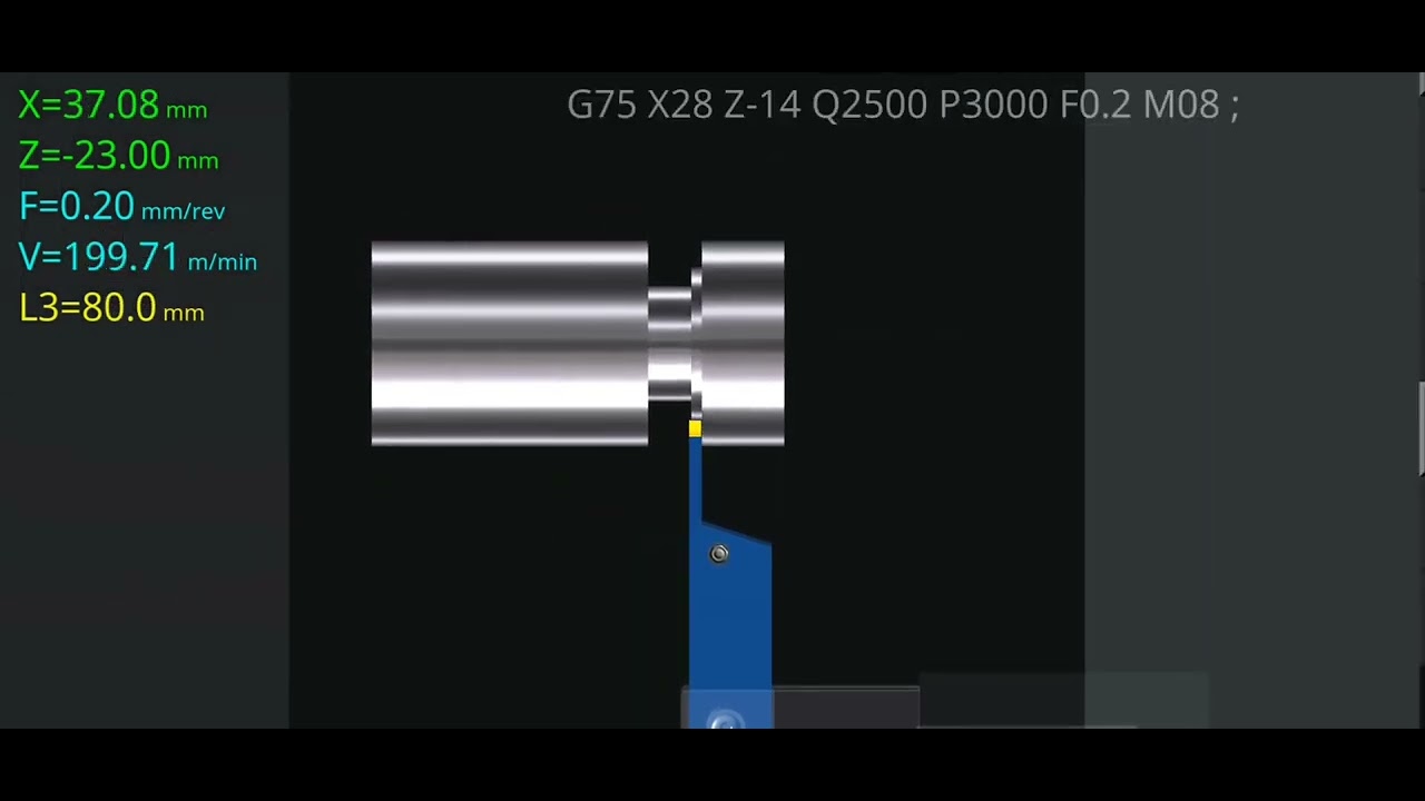 Cnc programming G75 canned cycle  grooving an outside diameter