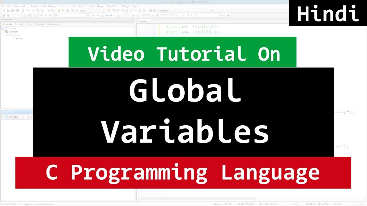 Global Variables in C Programming Language Video Tutorial in Hindi