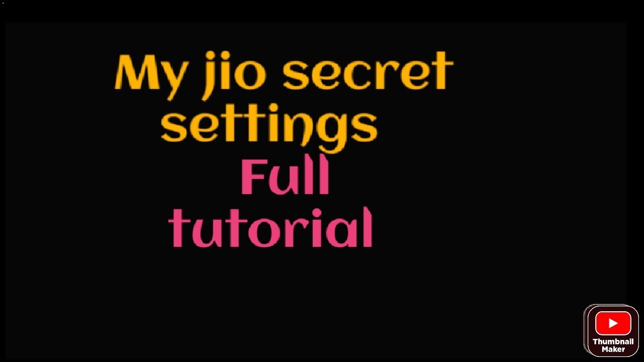 My jio app secret setting full tutorial    My jio app ka kuch secret setting
