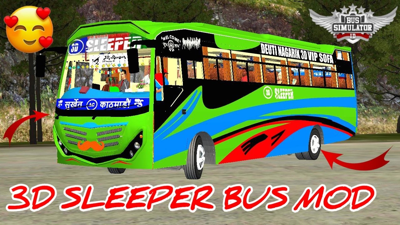 3D SLEEPER | Nepali Deluxe Bus Mod | New Nepali Deluxe Bus Mod BUSSID | Free Download