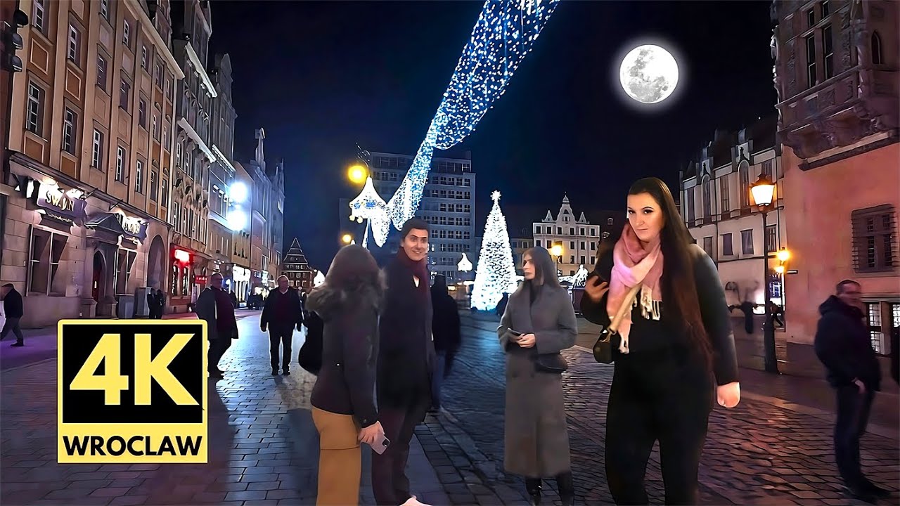 Wrocław Night Walk | Recent video 2025 | Wrocław Nocny Spacer Najnowsze wideo 4K