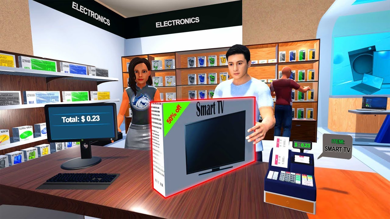 Electronics Store Manager Simulator Gameplay | Realistic Cashier & Business Tycoon Game