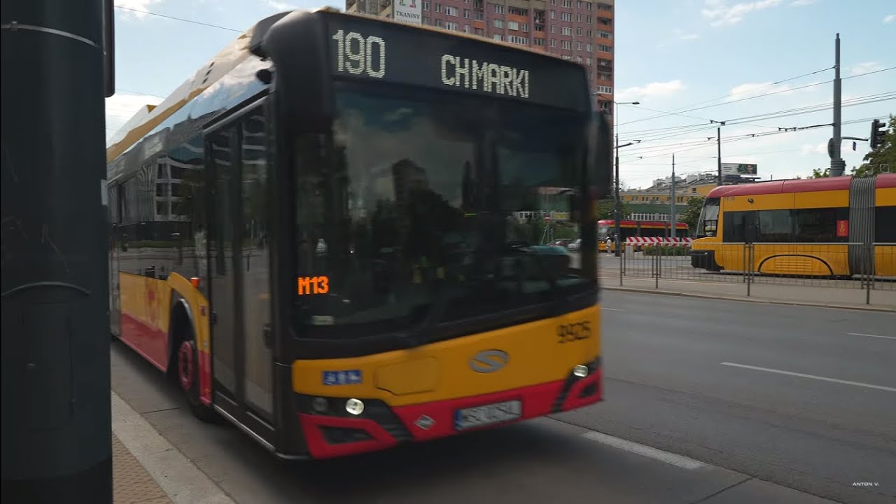 Poland, Warsaw, bus 190 ride from Okopowa to CH Mari