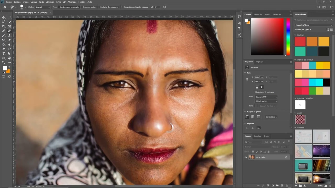 Photoshop (73) :   Le correcteur localisé, outils de retouche manuels