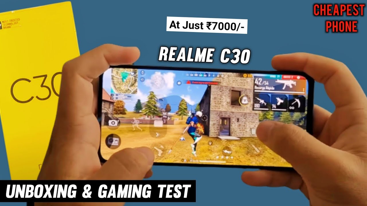 Realme C30 Handcam Gaming Test| Realme C30 Free Fire Gameplay,Unboxing |Best Gaming Phone Under 8000