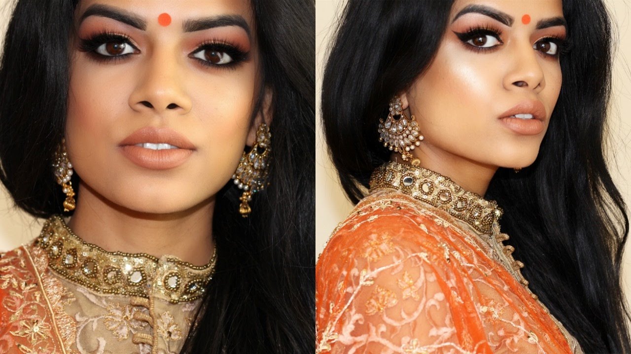 South Asian Wedding Guest Makeup Tutorial | Orange and Gold | Indian/Bangladeshi/Desi