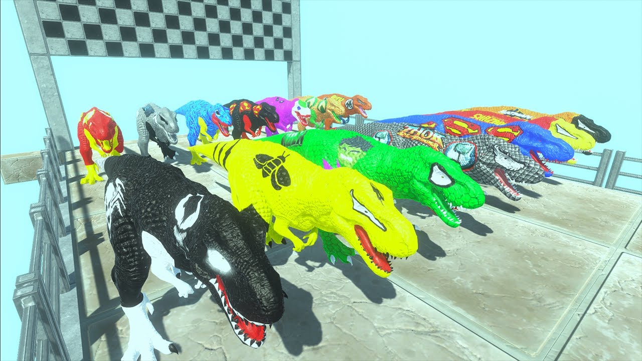 Superhero Dc Marvel T-rex's Ocean Speed ​​​​Race Championship Hunting Found Jurassic world ARBS