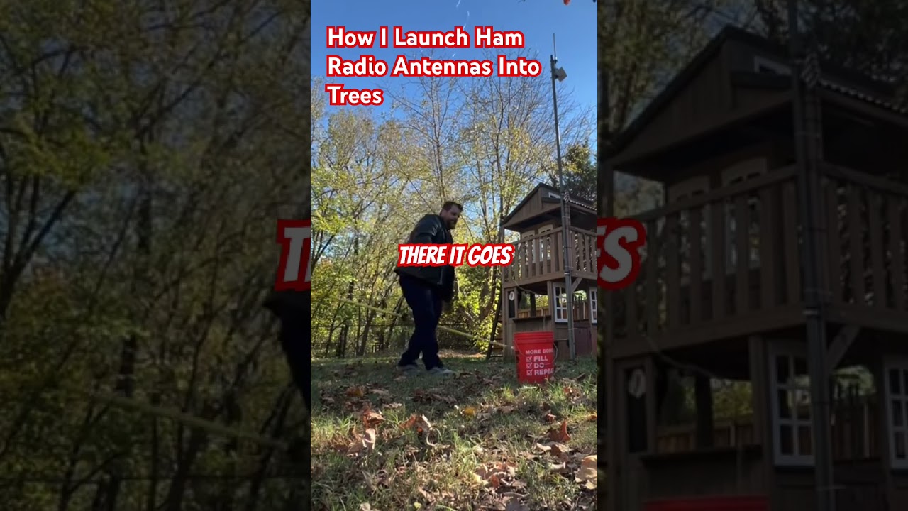 How I launch ham radio antennas into trees using a slingshot #hamspirit #hamradioantenna #hamcation