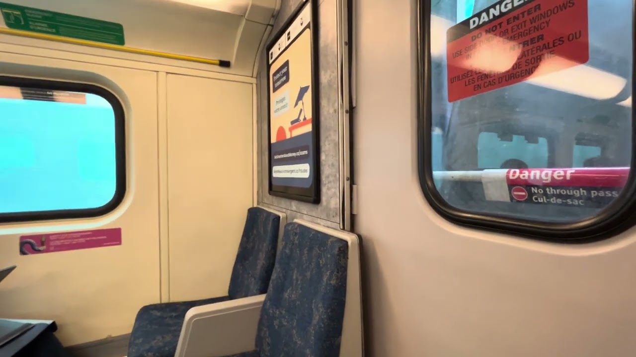 Sitting near the locomotive while a GoTrain GMD F59PH