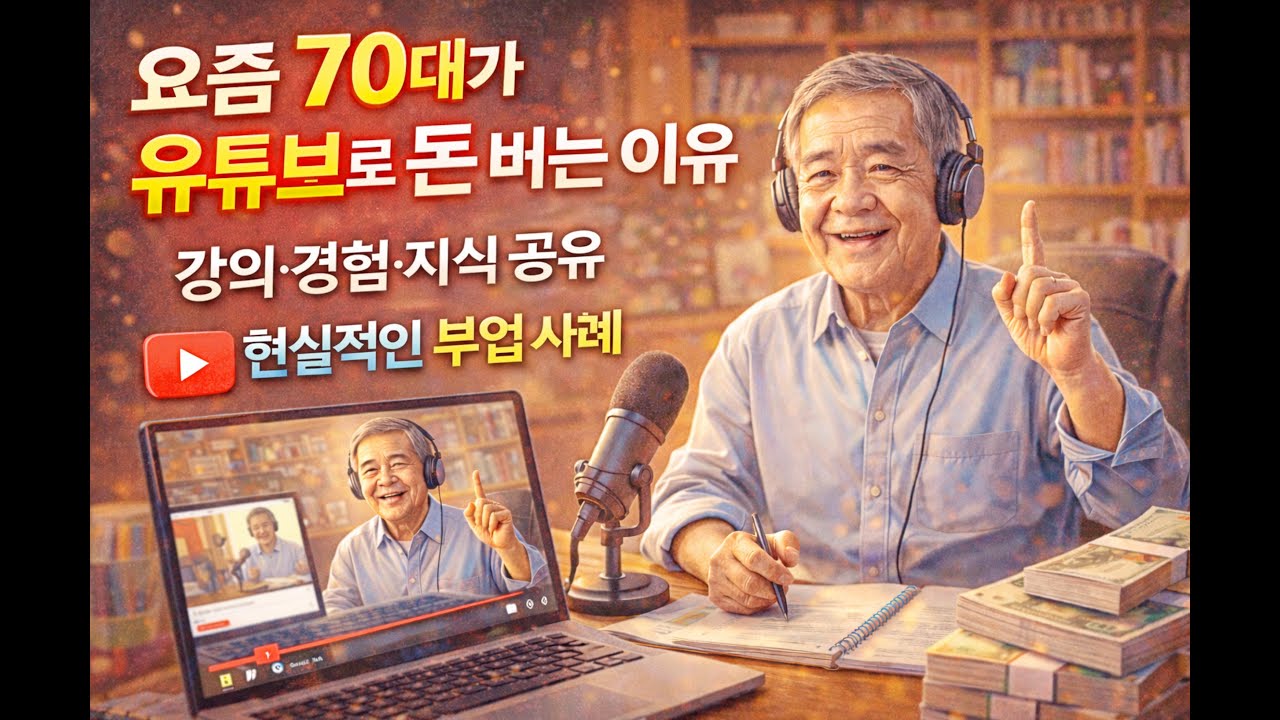 요즘 70대가 유튜브로 돈 버는 이유 강의·경험·지식 공유 현실적인 부업 사례