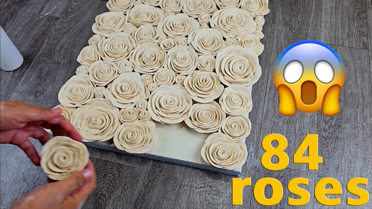 Amazing Clay Rose Bas Relief | DIY Floral Wall Art Tutorial