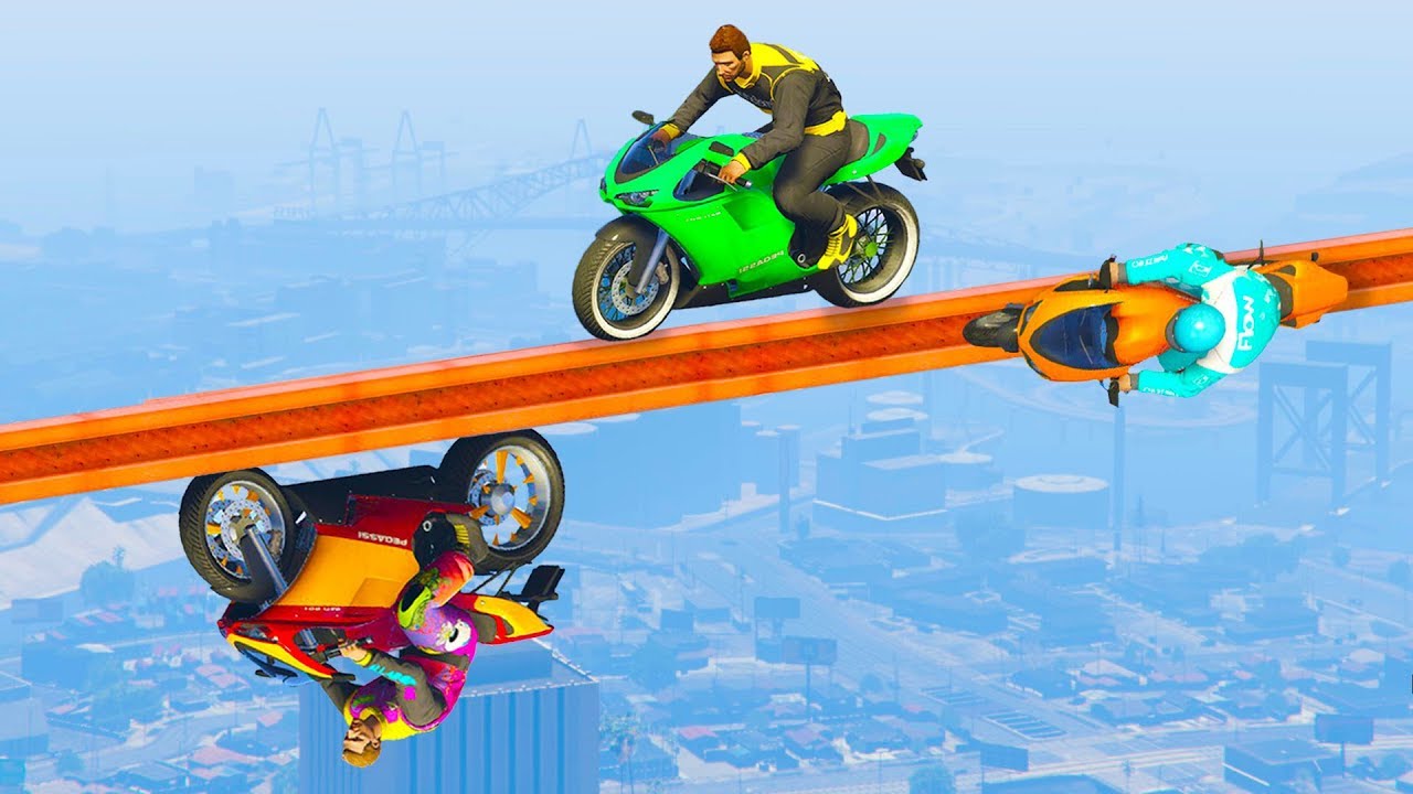 GRAVITY DEFYING BIKE VS TIGHTROPE! (GTA 5 Funny Moments)