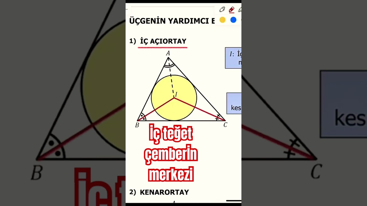 İ&ccedil; teğet &ccedil;emberİn merkezi #a&ccedil;ıortay #i&ccedil; teğet &ccedil;ember #tyt #ayt #geometri #yks