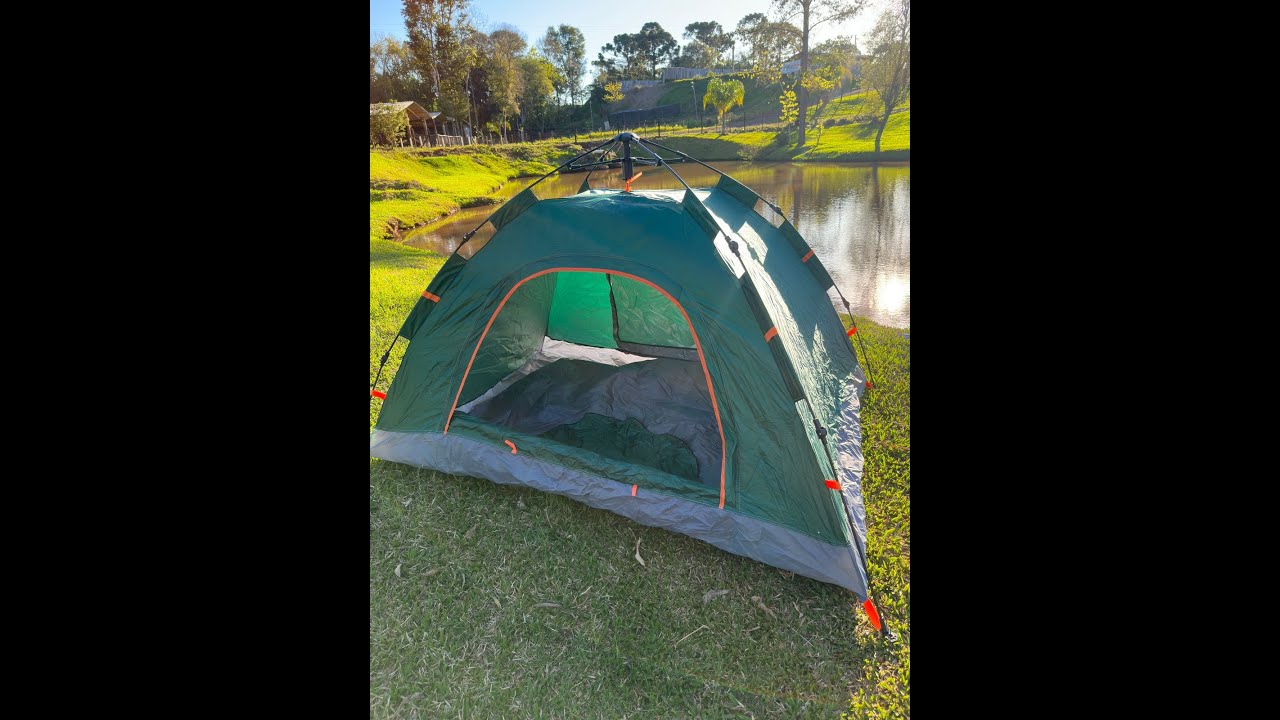 Barraca Camping 4 Pessoas Monta Sozinha Autom&aacute;tica Dobr&aacute;vel Bolsa