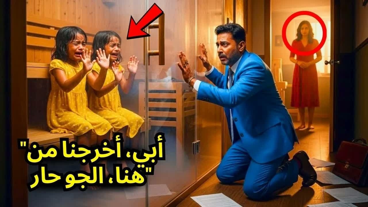 يعود المليونير مبكرًا من السفر ويرى زوجة الأب تحبس ابنتيه التوأم في الساونا…