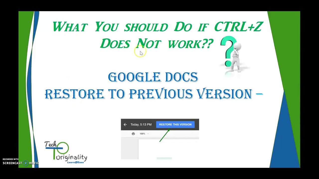 How to restore to previous version in Google Docs