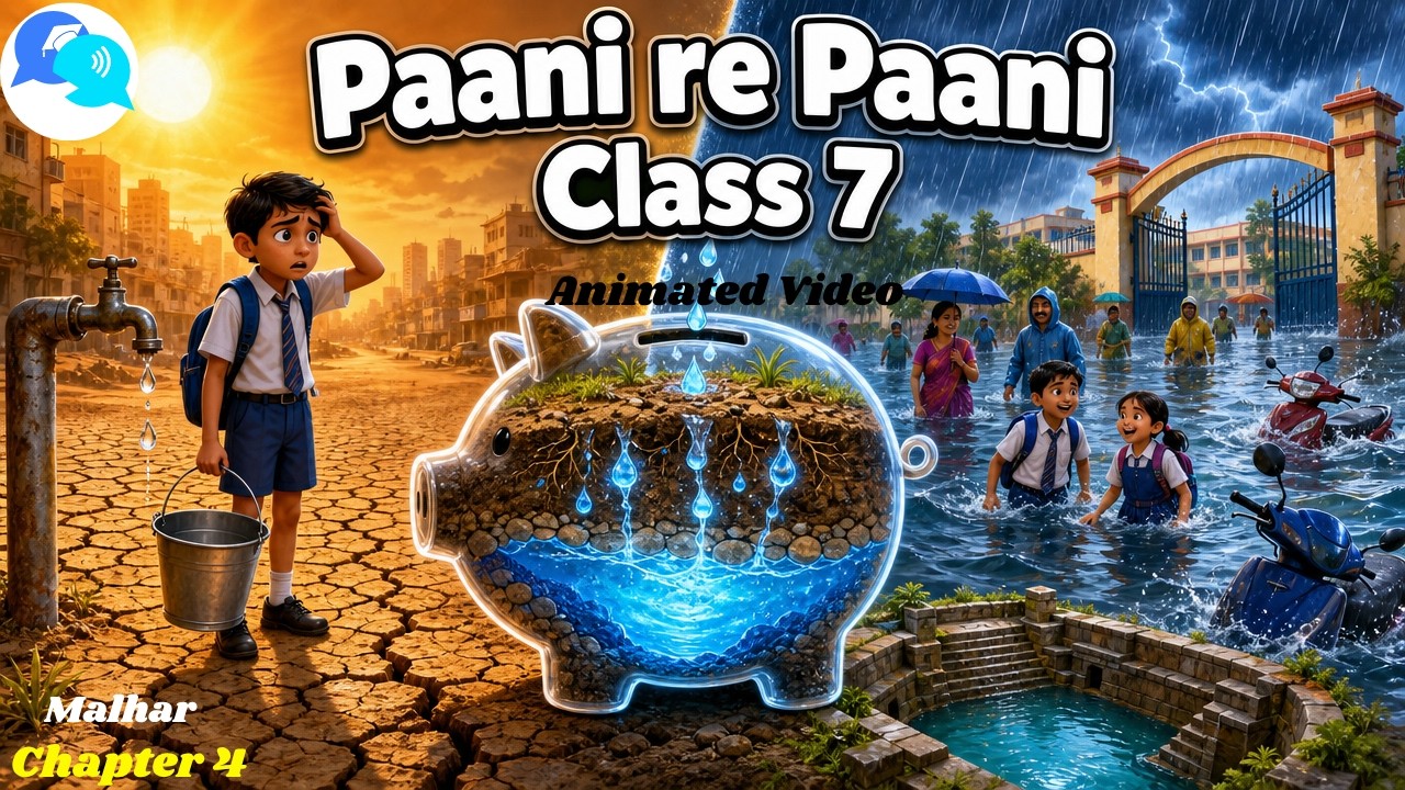 Paani re Paani Class 7 || Animated Video || पानी रे पानी Malhar Chapter 4