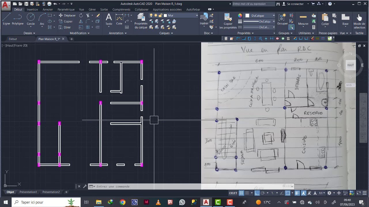 Dessiner un Plan avec Autocad 1.5 Dessin des Murs