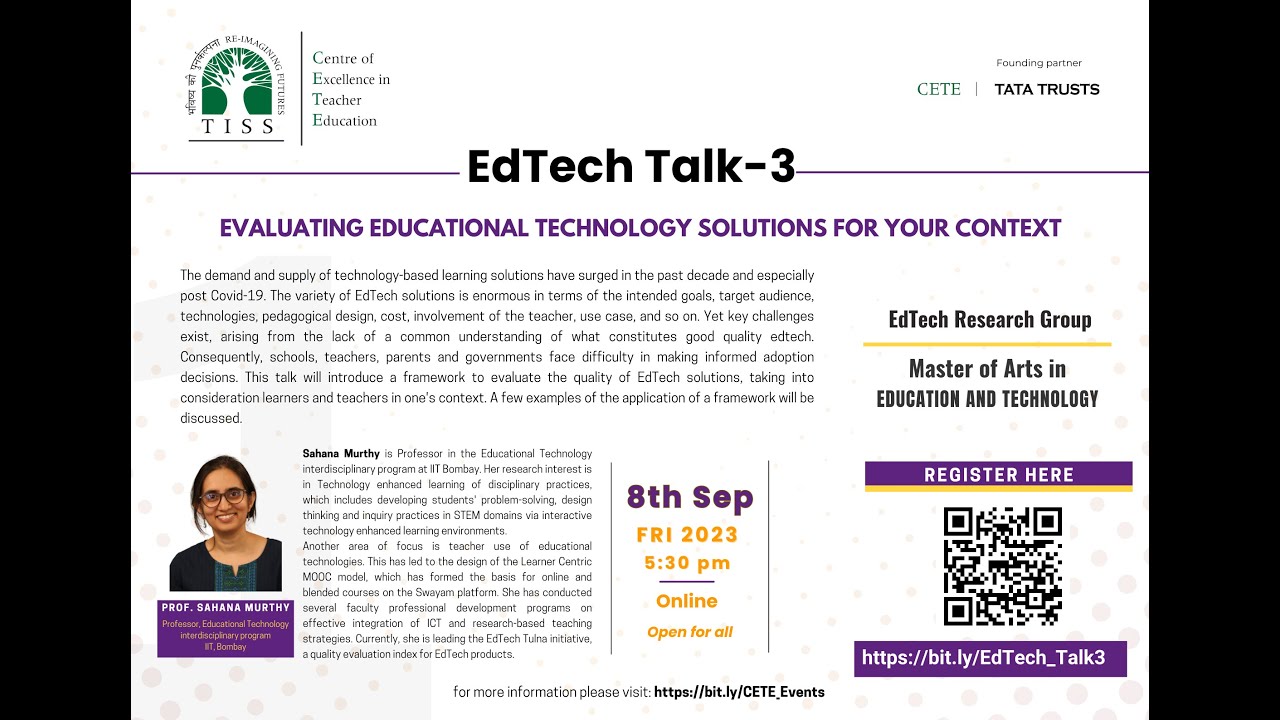 EdTech Talk-3 - Evaluating Educational Technology Solutions For Your Context