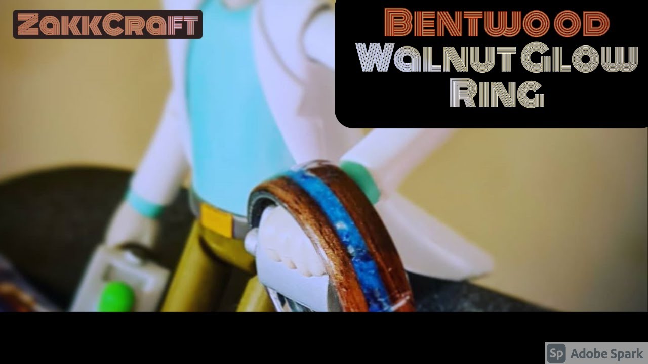 Making a Bentwood ring on a Stainless Steel core with a Lapis Lazuli & Cobalt glow inlay!