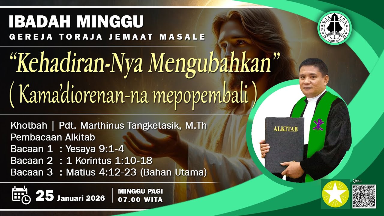 🔴 Ibadah Minggu | Gereja Toraja Jemaat Masale | Minggu, 25 Januari 2026 | 07.00 WITA