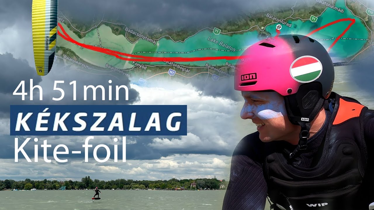 Kite-foil a Kékszalagon | 4 óra 51 perc alatt körbe a Balatonon!