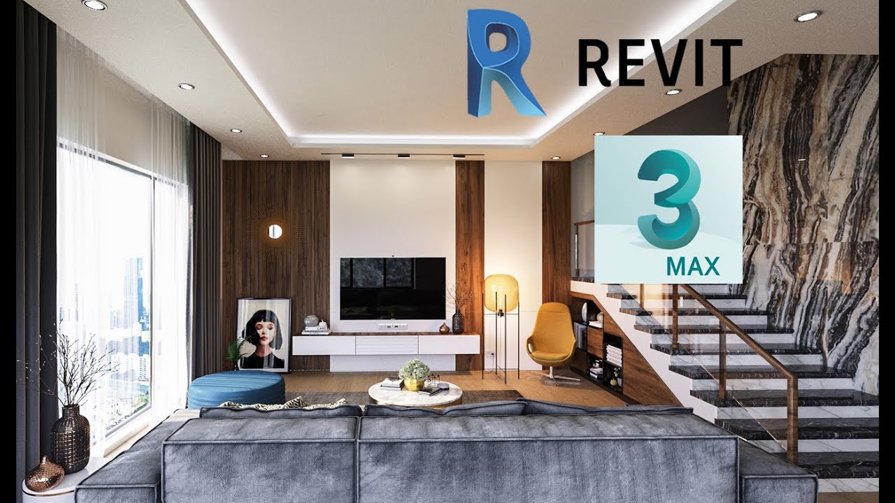 Tutorial  Project #1  Modeling in Revit & Rendering in 3ds Max -Living Room| Corona Render