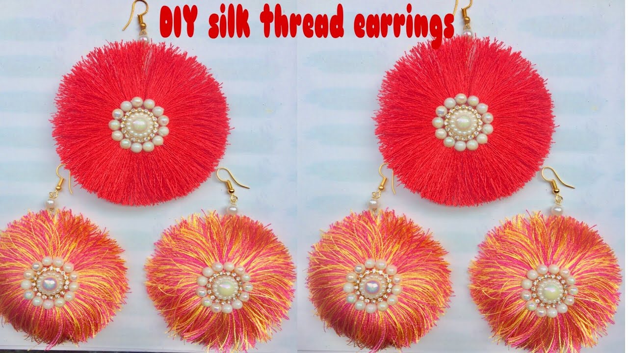 How To Make Beautiful Silk Thread Tassels Earrings || DIY || Art & Craft Studio