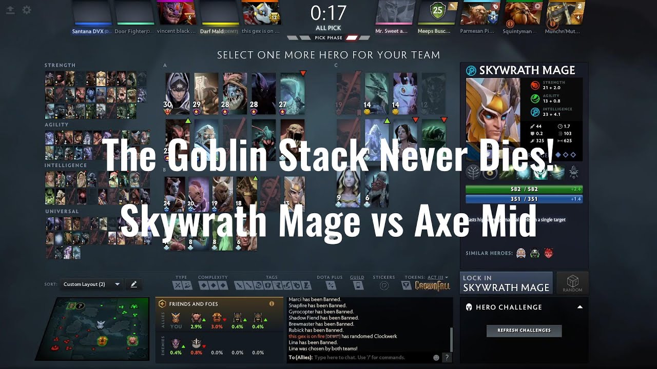 The Goblin Stack Never Dies! Skywrath Mage vs Axe Mid