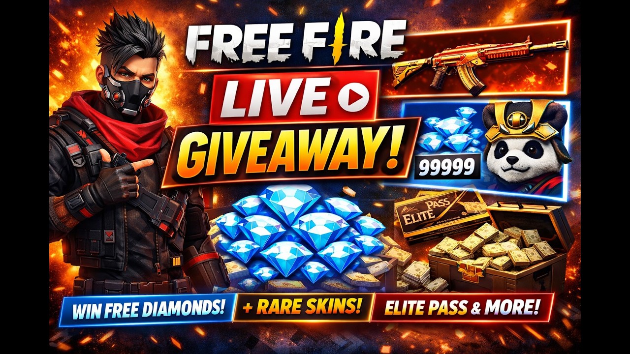 🎁 Free Fire Live Giveaway Today | Diamonds + Elite Pass | Join Fast! 🔥