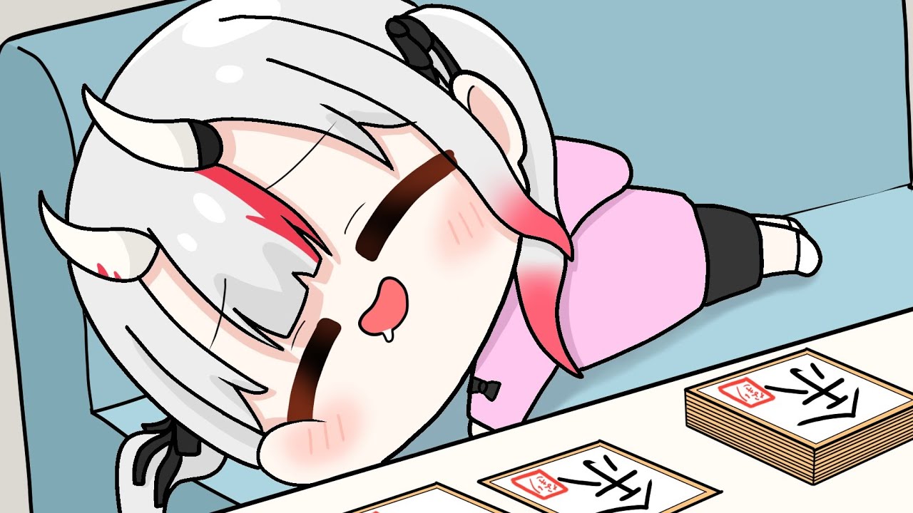【手描き】マネージャーの前で2時間寝てしまったかわ余さん 【百鬼あやめ/ホロライブ切り抜き/Hololive】