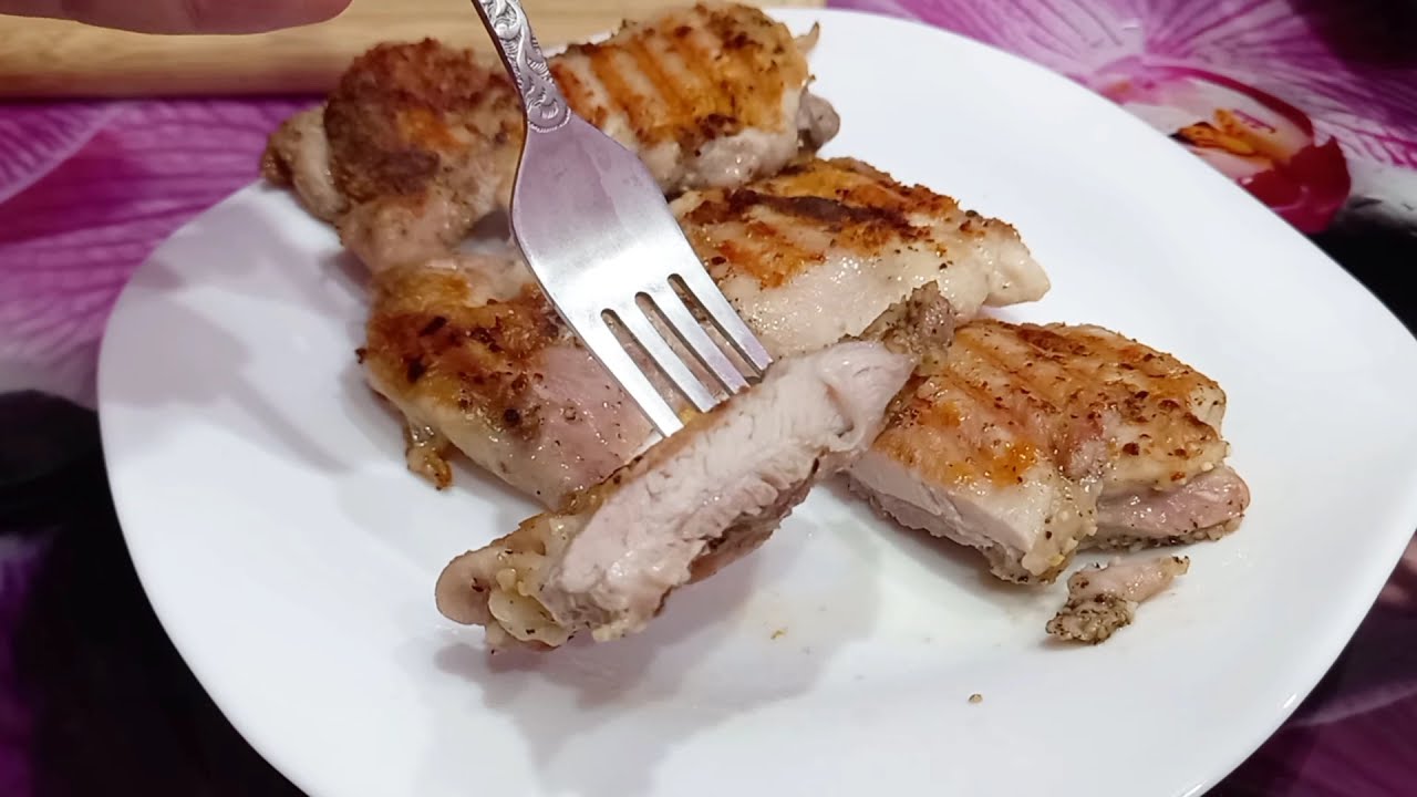 Как приготовить сочные куриные бедра на электрогриле Тефаль.