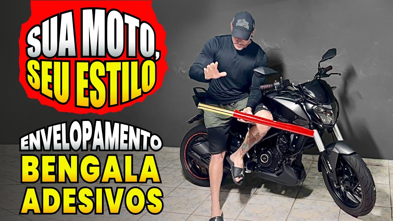 COMO FAZER ADESIVO PARA DOMINAR 400 EM CASA | Passo a passo de como envelopar a bengala 