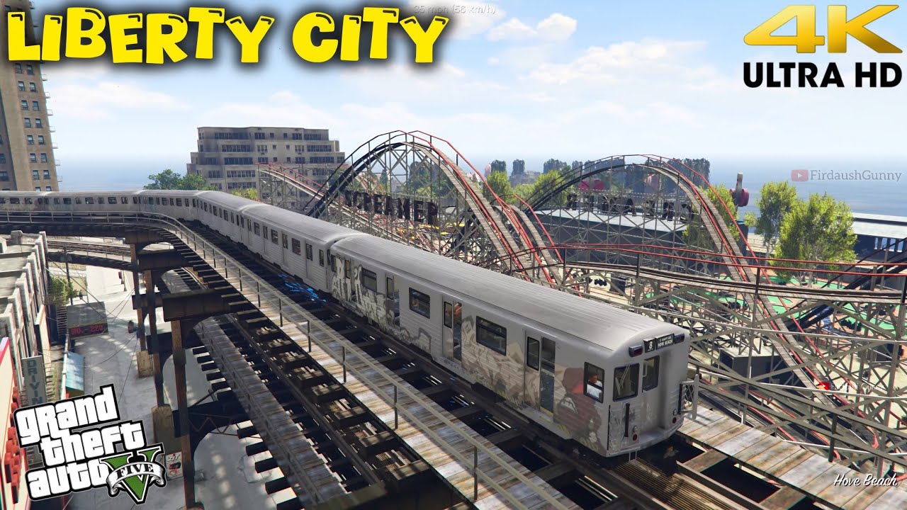 GTA V Liberty City Subway Train Ride | Full Route in Liberty City Map Mods