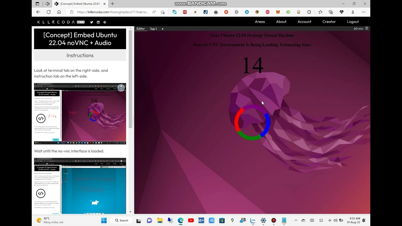 Dùng Linux có GUI với Killercoda và học tập tương tác online: