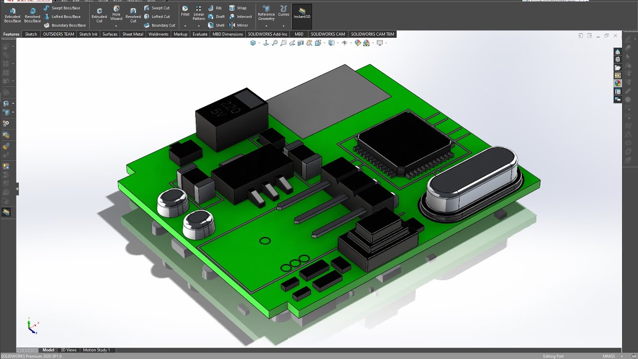 Control Board Concept by Solidworks 2020 [Part 01]