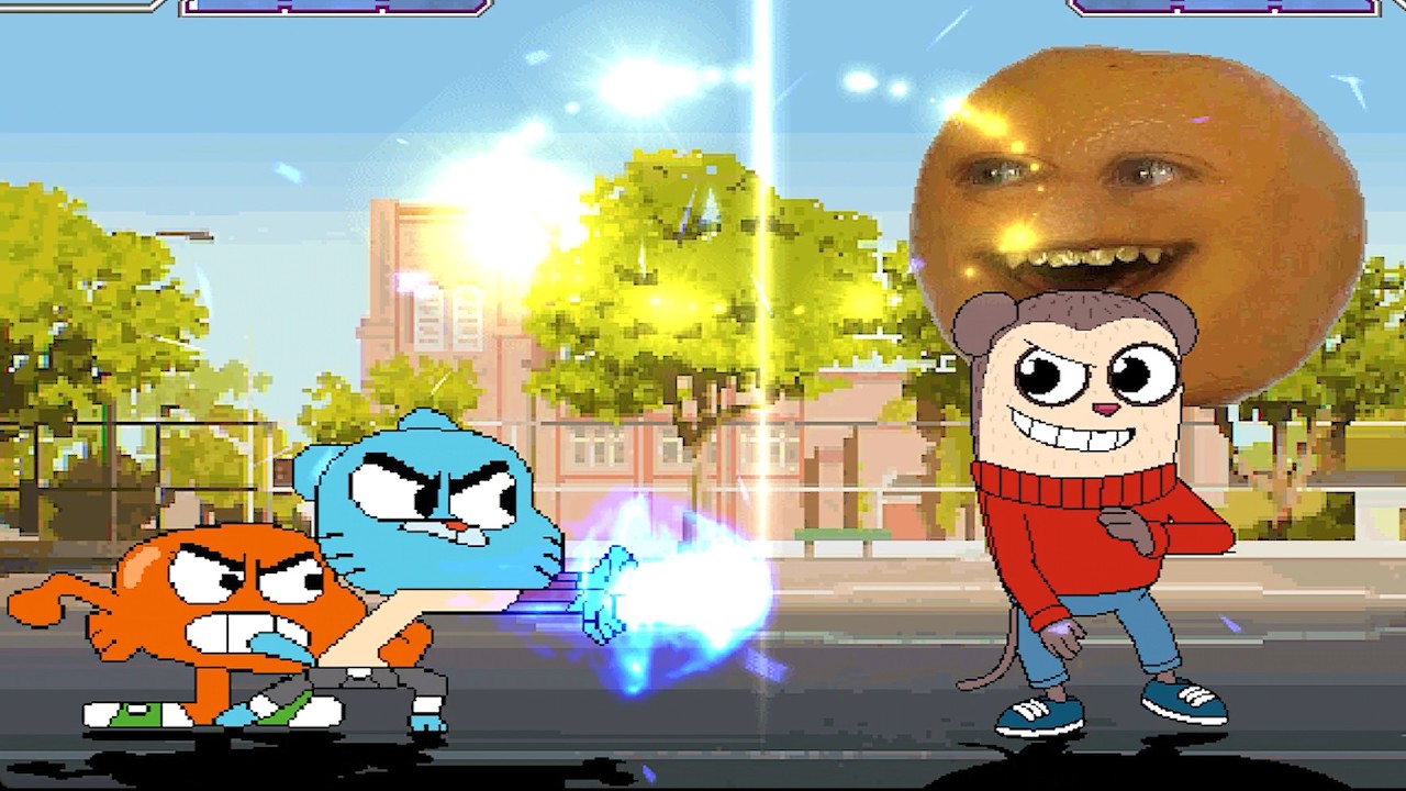 Team GUMBALL and DARWIN  vs  Team ANNOYING ORANGE and MAX THE MONKEY RACE TO 3 WINS