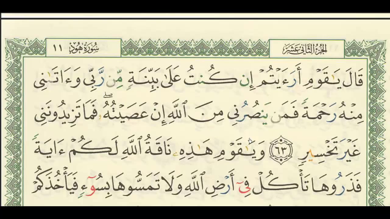شرح + تفسير - لسورة هود من آية ( ٦٣ ) إلى آية ( ٧١ ) - للشيخ : فهد العمار .
