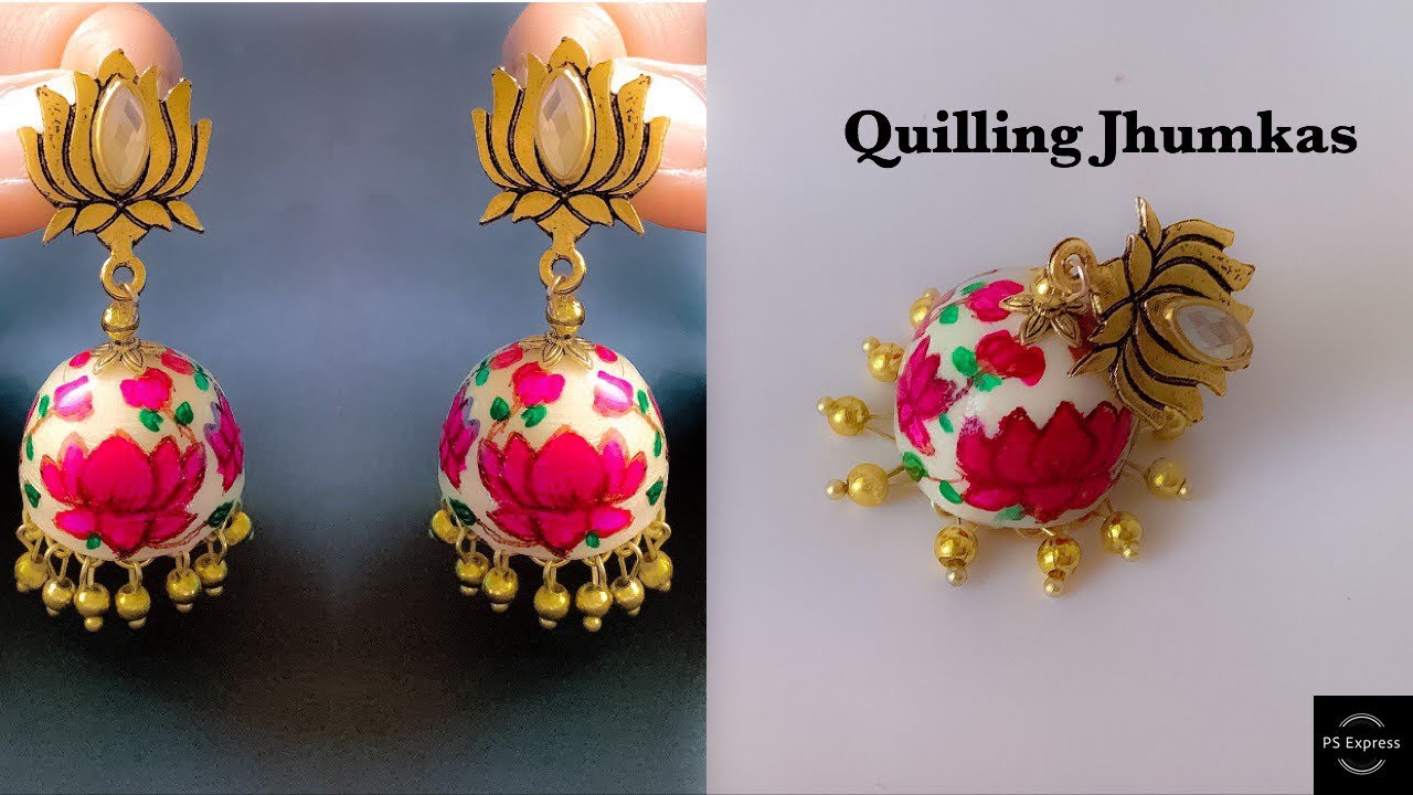 diy Quilling Jhumkas\Learn how to make quilling dome shape/Beautiful quilling jhumkas /Resin coated