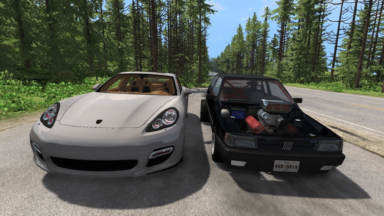 FIAT UNO X PORSCHE PANAMERA, O IMPROVÁVEL ACONTECEU - BeamNG.Drive