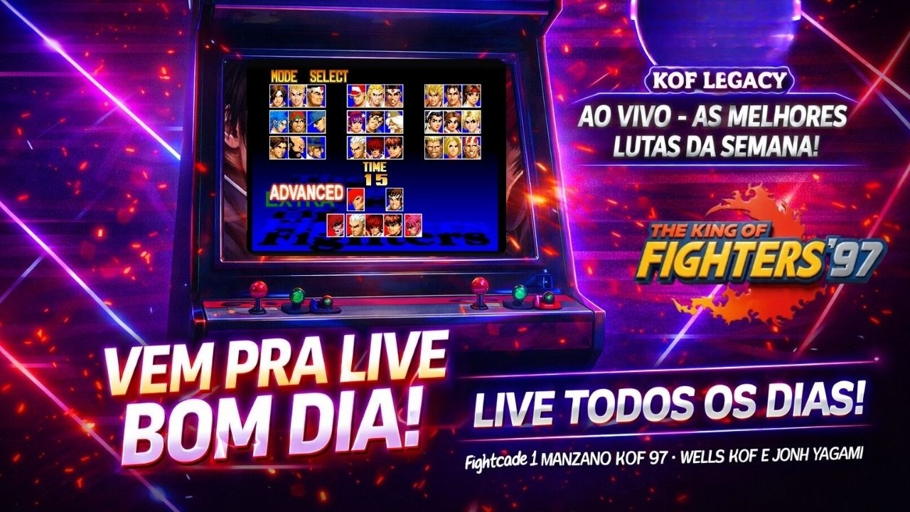 KOF 97 AO VIVO!  no Fightcade | AS MELHORES LUTAS DA SEMANA ! #kof97  #liveretro