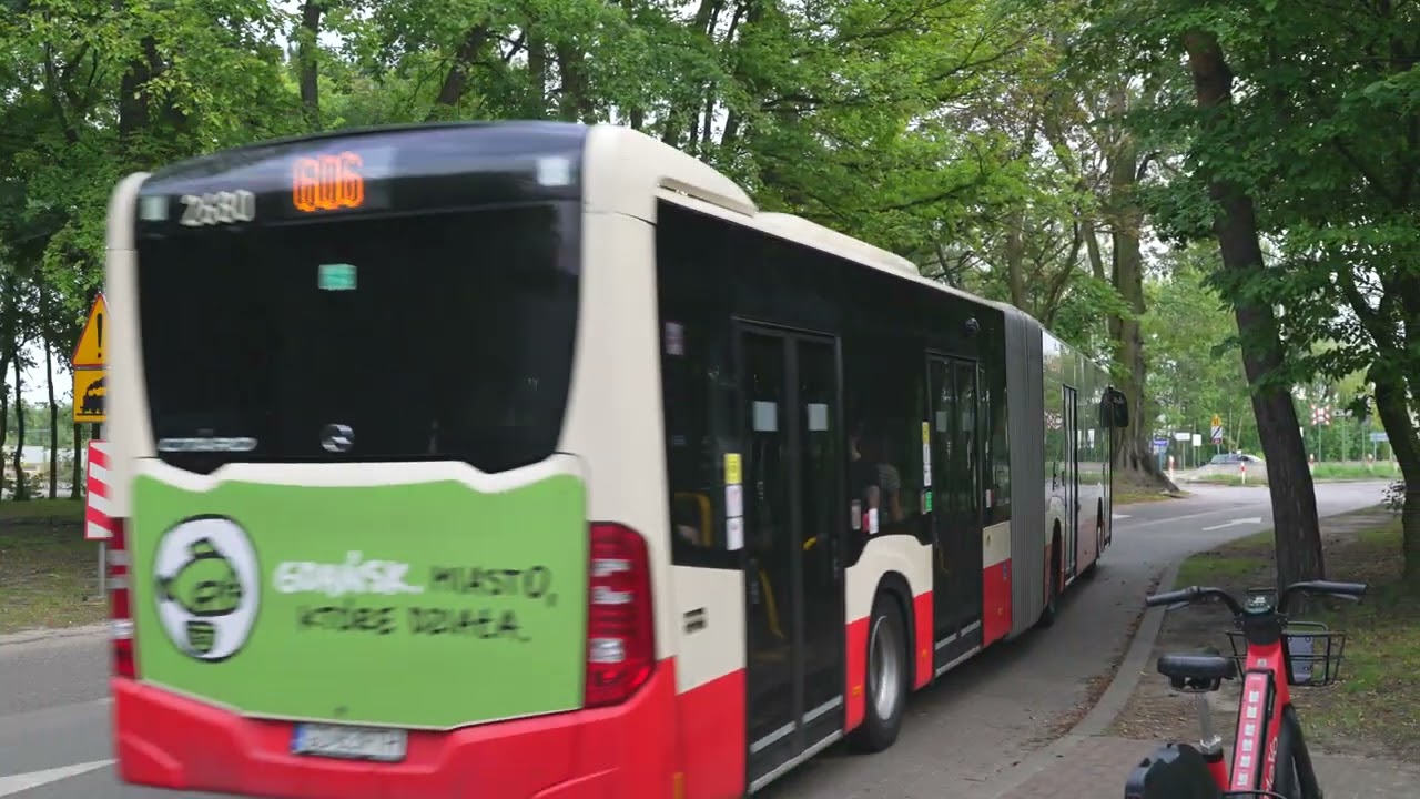 Poland, Gdańsk, bus 606 ride from Westerplatte to Żeglugi