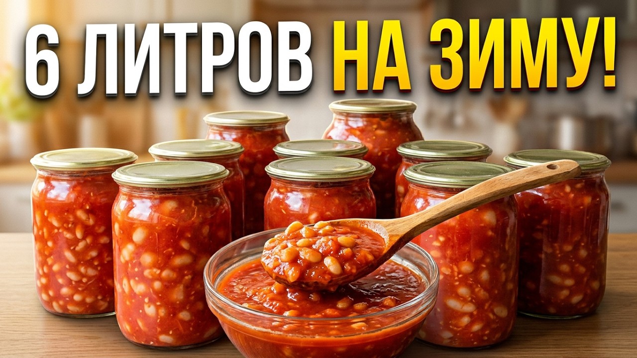 ФАСОЛЬ В ТОМАТНОМ СОУСЕ НА ЗИМУ ! ОЧЕНЬ ВКУСНО, ПАЛЬЧИКИ ОБЛИЖЕШЬ !